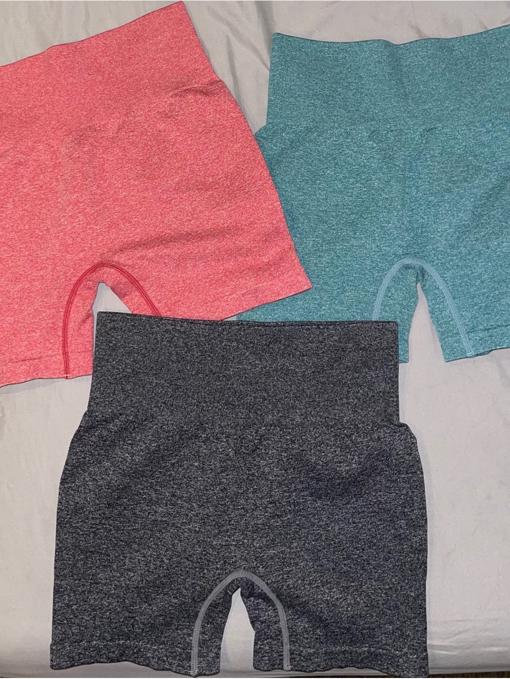 Amazon Women's Seamless Athletic Bike Shorts - Pink, Teal & Charcoal